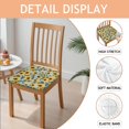thumbnail image 2 of Blue Green Leaf Sunflower Pattern Seat Covers for Dining Room Chairs Set Of 4,Stretch Printed Washable Chair Seat Cover with Elastic Ties and Button,Removable Waterproof Couch Cushion Covers, 2 of 6