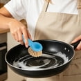 thumbnail image 2 of Short Handle Sisal Kitchen Cleaning Brush - Multi - Purpose Pot and Sink Scrubber for Stovetops, Durable Plastic Ergonomic Handle, Effortless Cleaning Tool for Home Use,Blue, 2 of 5