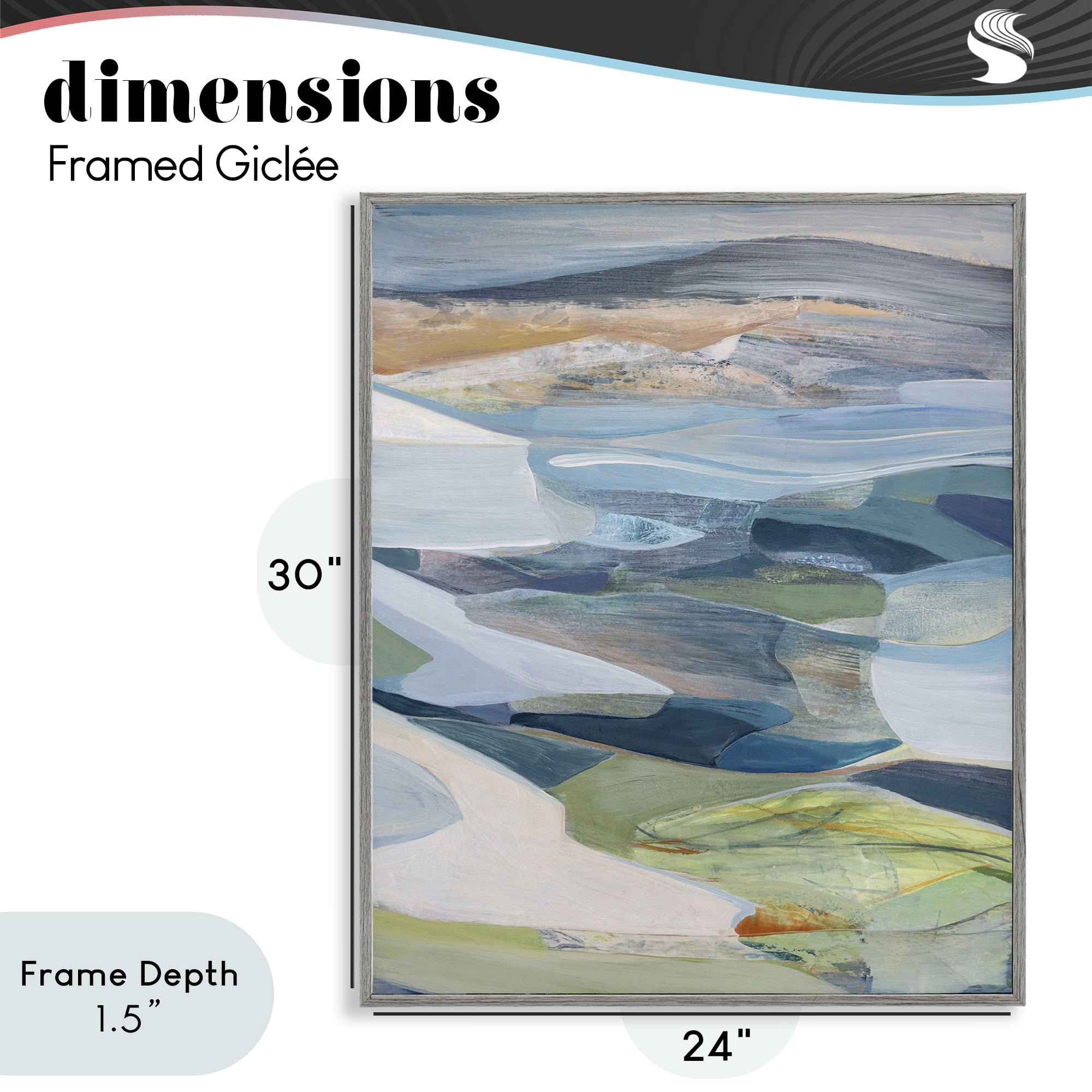 Stupell Industries Shifting Horizons Distortion Gray Framed Giclee Art, design by Farren Lee