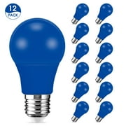 8 Pack Blue A19 9W (60Watt Equivalent) LED Blue Colored Light Bulbs,E26 Base Non Dimmable Blue Bulbs,Decoration for Party, Bars,Stage,Restaurant