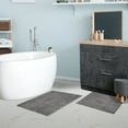 thumbnail image 4 of BNM Non-Slip Washable Bath Rug Set, 20" x 30", 24" x 36", Charcoal, 4 of 6