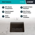 thumbnail image 6 of 15" x 15" Quartz Kitchen Sink, Single Bowl Sink, Drop-in Sink, Undermount Sink, Granite Kitchen Sink, Galaxy Mocha Kitchen Sink, with Steel Grid and Basket Strainer Lexicon Platinum LP-1515-M, 6 of 7