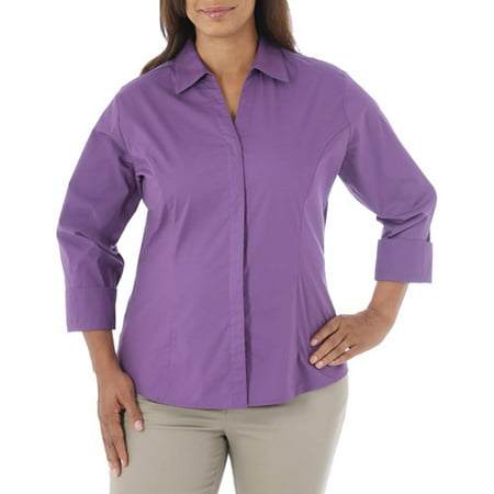 ONLINE - Riders By Lee Women's Plus-Size Career Essentials Button-Front ...