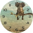 thumbnail image 5 of SKYSONIC Elephant Sitting Wall Clock 10 Inch Silent Non Ticking Round Clock Oil Painting Clock Easy to Read Clock for Living Room Bedroom Bathroom Home Decor, 5 of 7