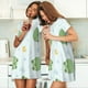 thumbnail image 4 of Fotbe Kawaii Frogs Bata de Dormir para Mujer con Estampado, Camisón de Algodón de Manga Corta, Ropa de Dormir Casual, 4 of 6