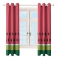 thumbnail image 4 of Coral Pink Green Summer Watermelon Fruit Stripes 2 Panels Blackout Curtains for Bedroom Living Room Drapes Kitchen Room Window Blackout Curtain Grommet, 4 of 6