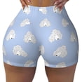 thumbnail image 2 of Haiem Cute Poodle Dog No Front Seam Biker Shorts for Women Yoga Workout Gym Bike Shorts with Tummy Control Moisture-Wicking-Large, 2 of 9