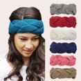 thumbnail image 3 of 10 diademas de punto trenzadas de colores variados para mujer, bandas para el cabello de hilo retorcido, envolturas para la cabeza de ganchillo, accesorios para el cabello, multicolor, 3 of 5