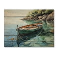 thumbnail image 3 of Designart "Boat at Anchor IV" Coastal Print on Natural Pine Wood, 3 of 5