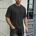 thumbnail image 2 of JIAYUE Men's T Shirt Summer Loose Fit Soft Knit Crew Neck For With Casual Solid Color And Athletic Style Tees Breathable Lightweight For Summer Everyday Comfortable Wear, 2 of 4