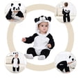 thumbnail image 4 of Otqutp New Born Baby Panda Snowsuit Fleece Fuzzy Onesie Outfit Baby Warm Hooded Romper Toddler Zip up Bodysuit Cozy Clothes, 4 of 9