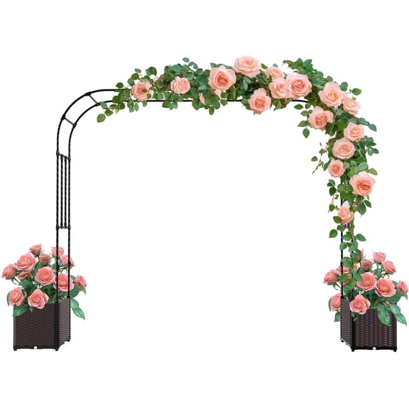 Raised Garden Bed with Trellis - 126(L) * 95(H) inch, Thickened Plastic Rust-Proof Tube, Garden Arch Trellis, Suitable for Garden, Balcony, Terrace Decoration, Black