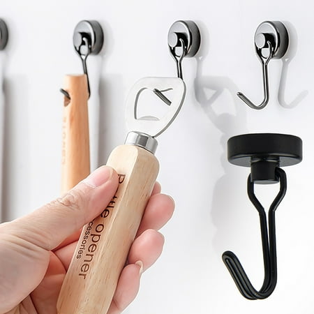 

Sanamity Self Adhesive Shower Hooks Hooks Rare Earth Magnets Heavy Duty With Hook For Refrigerator Ceiling Magnets For Hanging Cruise Curtain And Kitchen Etc， 10Pc Black