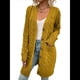 thumbnail image 2 of Suéter Cárdigan de Larga para Mujer, Otoño e Invierno, Tejido de Punto , con Botones Delanteros, Abrigo Amarillo L, 2 of 7