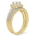 thumbnail image 2 of Dazzlingrock Collection 0.85 Carat (ctw) 14K Round Diamond Halo Bridal Engagement Ring Matching Band Set, Yellow Gold, Size 7, 2 of 4