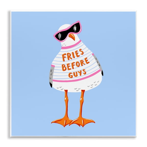 Stupell Industries Fries Before Guys Seagull Wall Plaque Art design by Bex Morley Design, 12 x 12