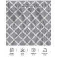 thumbnail image 7 of Abstract Geometric Bed Skirt Queen Size 18" Drop Gray Moroccan Trellis Ruffled Wrap Around Bed Skirts Adjustable Elastic Bedskirt Dust Ruffle for Queen Size Bed, 7 of 7