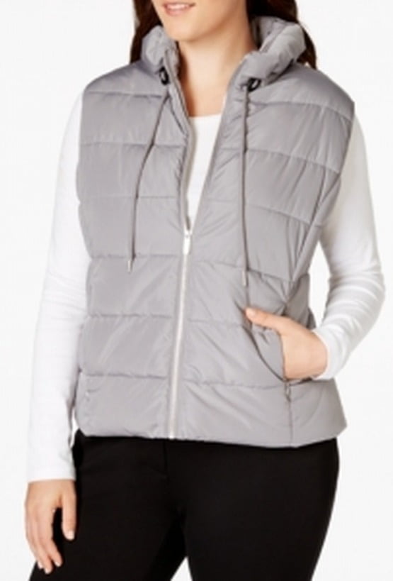 Calvin Klein Calvin Klein NEW Gray Womens Size 1X Plus FullZip