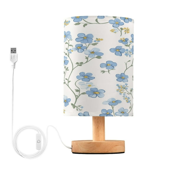 Yayeee Table Lamp for Bedroom Nightstand LED Portable Bedside Warm Light, Forget Me Not