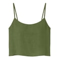 thumbnail image 7 of akafmk Camisole Tops for Women, Linen Shirts, Women's Spaghetti Strap Cropped Tops Cotton Solid Color Summer Casual Sleeveless Blouses, Size XXL, 7 of 7