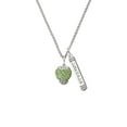 thumbnail image 2 of Delight Jewelry Silvertone Lime Green Crystal Sparkle Spinner Silvertone Courage Strength Wisdom Honesty Bar Charm Necklace, 23", 2 of 4