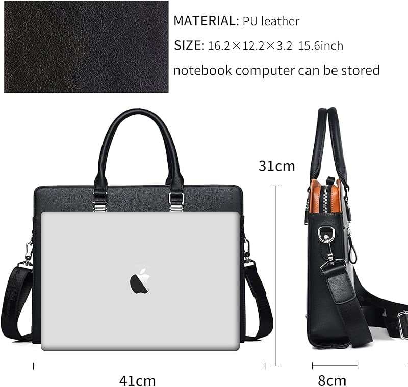 FSD.WG]Business Bag Leather Briefcase Shoulder Laptop Business Bag for Men