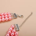 thumbnail image 6 of 1920s Vintage Layered Simulated Pearl Necklace Earrings Bracelet Set Statement Flapper Accessories for Women (Pink), 6 of 6