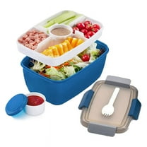 Adult Lunch Box, 2000 Ml, Lunch Box with Compartments, 2-Tier Salad Box to Go, Large, xc6864