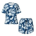 thumbnail image 4 of Naloa Rose Flowers Women's Short-Sleeved Pajama Set, Loungewear, Summer pajamas, Breathable Cozy - 3X-Large, 4 of 9