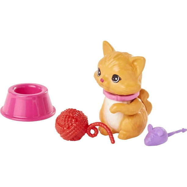 Barbie Pet Kitty Accessories Set 11 Pieces Include Fish Bowl Fish Kitten Can Move Head Paw Walmart Business Supplies