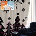 thumbnail image 5 of Christmas Tree Black Blackout Curtains for Bedroom/Living Room, Pinch Pleated Black Out Curtains, Merry Xmas Snowflakes Rustic Vintage Room Darkening Window Drapes with Hooks 2 Panels, 59"x70", 5 of 8