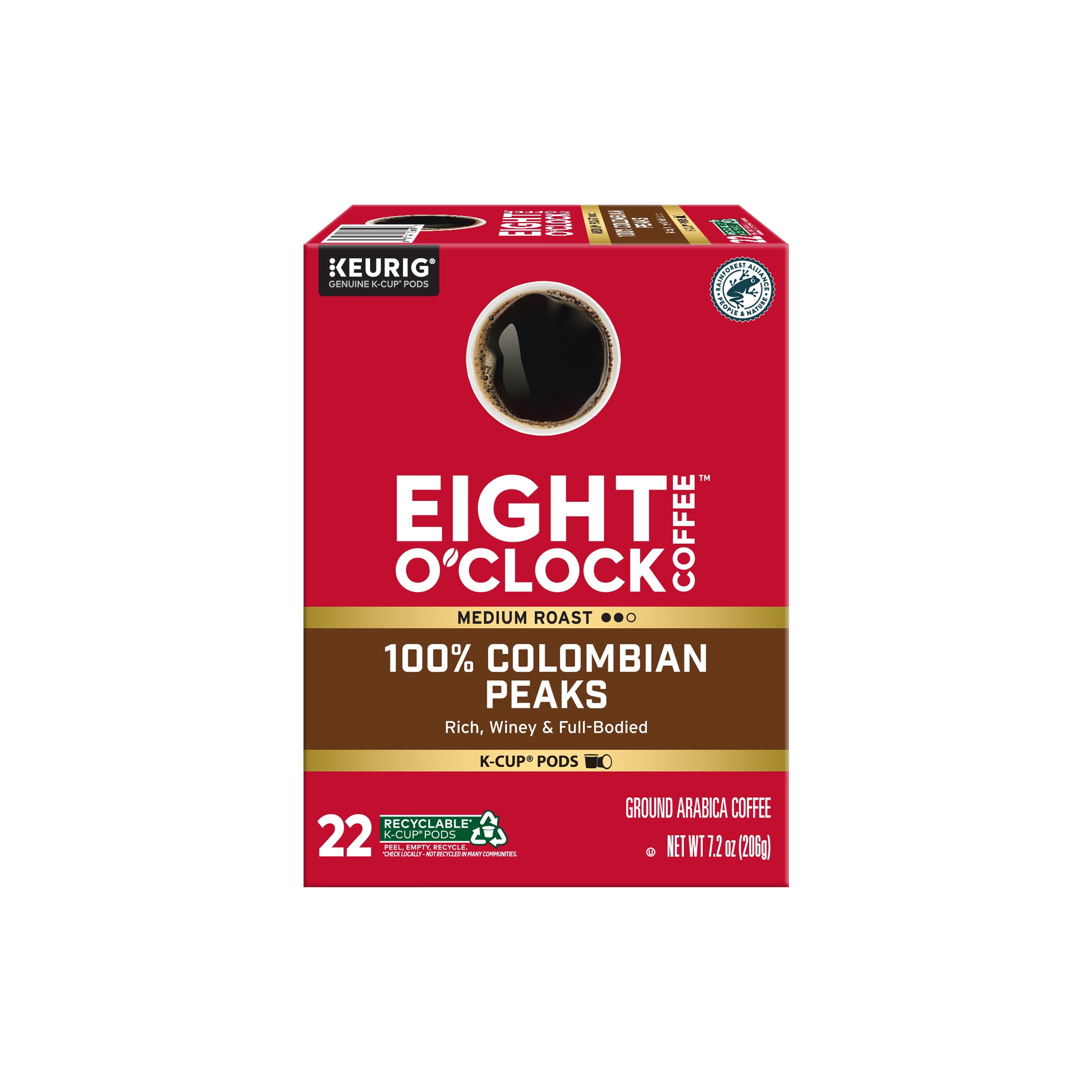 Eight O'Clock 100% Colombian Peaks, Medium Roast Coffee, Keurig K