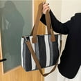 thumbnail image 5 of JeashCHAT Canvas Striped Tote Bag for Women, Large Capacity Shoulder Bag Handbag, Ladies Fashionable Casual Crossbody Bag for Travel, Work, 5 of 9
