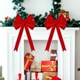 thumbnail image 7 of sruoe Christmas Bows, Christmas Tree Decorations, Christmas Tree Bows and Ribbons, Indoor Outdoor Tree Decoration, Hanging Christmas Bows for Wreaths, Tree Gift Present Decoration, Red, 7 of 7