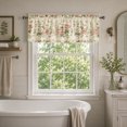 thumbnail image 2 of SPXUBZ Floral Rose Window Valance Curtain Vintage Botanical Flower Pattern Rod Pocket Kitchen Bedroom Decor, 2 of 5