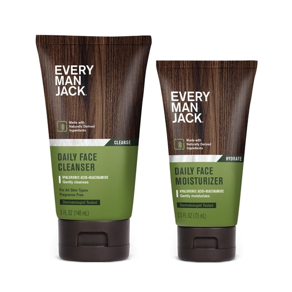 Set de cuidado facial y loción Every Man Jack Daily Face Wash, paquete de 2