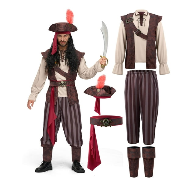 Disfraz de pirata caribeño de Spooktacular Creations para hombre