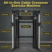 Functional Trainer Cable Machine, Cable Crossover Exercise Machine for Home & Commercial Gym, All in One Home Gym System Cable Machine and Dual Weights Stack for Cable Workout