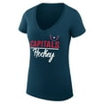 thumbnail image 2 of Women's G-III 4Her by Carl Banks Navy Washington Capitals Super-Slim Fit Lightweight Graphic T-Shirt, 2 of 3
