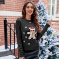 thumbnail image 4 of Suéter navideño para mujer, ropa cálida de otoño e invierno 2023, jersey de punto con cuello redondo, ropa de calle, tops de punto grueso, jerséis, prendas de punto, 4 of 5