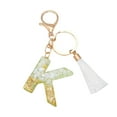 thumbnail image 2 of Litrail White Tassel Keychain with Crystal Drop - Personalized Letter, Fashionable Bag Charm & Key Holder, 2 of 2