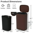 thumbnail image 6 of YRLLENSDAN 50 Liter/13 Gallon Stainless Steel Trash Can, Garbage Can with Lid and Removable Inner Bucket, Fingerprint Proof Trash Bin for Bathroom Kitchen Bedroom Office, Brown, 6 of 7
