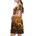 thumbnail image 2 of Disketp Pastoral Sunflower Corgi para Vestido de Manga Corta para Mujeres, Vestidos de Verano para Mujeres, Casual y Holgado para la Playa, 2 of 6