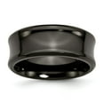 thumbnail image 1 of Grey Titanium Ring Band Wedding Standard Concaved Black Ti Polished Concave 9mm, 1 of 6