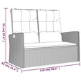 thumbnail image 4 of vidaXL Banc de Jardin Inclinable avec Coussins Gris 118 cm Rotin Poly, 4 of 5
