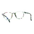 thumbnail image 4 of Womens Flower Pattern Thin Plastic Horn Rim Reading Glasses Green Pink, 4 of 4