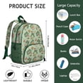 thumbnail image 2 of Green Frog Student Backpack – Cartoon Cute Frog Print With Forest Nature Plant Pattern Design, 2 of 5