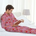 thumbnail image 6 of Sikiie Cute Strawberry Mens Pajama Set, Soft Warm Long Sleeve Sleepwear, Cozy Button-Down Pjs for Men-Large, 6 of 7