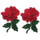 thumbnail image 1 of Parche de flor roja para coser/planchar, apliques bordados, parches artesanales para ropa, mochilas, sombreros, vaqueros, chaquetas, 2 uds., 1 of 5