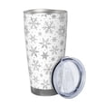thumbnail image 2 of Bingfone Snowflake Minimalist for 20 Oz Stainless Steel Travel Mug Double Wall Water Coffee Cup for Home,Office, Outdoor Works Great for Ice Drinks and Hot Beverage-Without Straw, 2 of 8